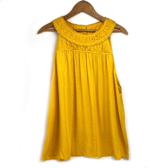 Jacquard Sleeveless Top Turmeric Cynthia Stephe Xl - Picture 4 of 14